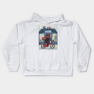 Christmas Gift Shop Bicycle Ride Kids Hoodie